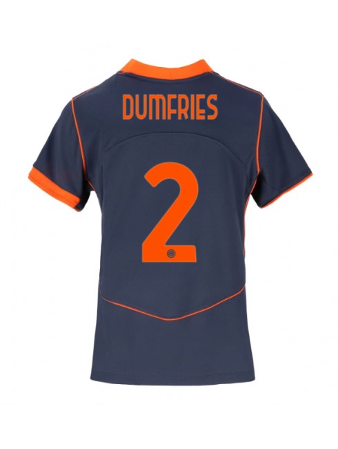 Inter Milan Denzel Dumfries #2 Replika Tredje Kläder Dam 2025-26 Kortärmad Inter Milan Denzel Dumfries #2 Replika Tredje Kläder Dam 2025-26 Kortärmad